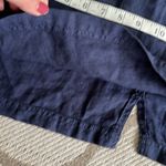 Athleta fold over waist linen navy blue front and back pockets pull on skirt Photo 15