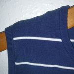 August Silk  Knits S Sleeveless Knit Navy Striped Top Photo 2