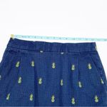 J.Crew  Basketweave Cotton Mini Skirt Navy Blue Pineapple Print A0111 Size 0 Photo 9