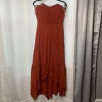 Anthropologie Thread social  strapless burnt‎ orange midi dress size 6 vacation Photo 1