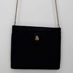 Saks 5th Avenue Saks Fifth Avenue Vintage Black Clutch Thin Bag Shoulder Bag Gold Tone Photo 0