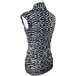 Vince Camuto  XS Women's Sleeveless Collar V-neck Ruched Tank Top Black/White Photo 4