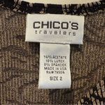Chico's Chico’s Travelers Slinky Tank Top Date Night Zebra Print Black Gold Size 2/12 Photo 4
