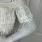 Free People White Semi Sheer Off the Cold Shoulder Ruffle Cover Up Dress M. D29 Photo 6
