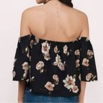J.O.A. Los Angeles Black Floral Off-Shoulder Top Size: Small FLOWER TOP Photo 2