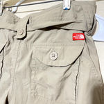 The North Face  Khaki Shorts Womens 4 Lightweight Tie Waist Belted Outdoors Hiking Photo 4