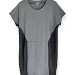 Garnet Hill Merino Wool Women’s Short Sleeve Kangaroo Pocket Dress Grey Small Photo 0
