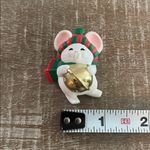 Hallmark Vintage  Christmas Holiday Mouse w/ Jingle Bell Acrylic Pin Brooch Photo 2