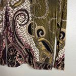 Chico's  Fitted‎ Mock Neck Patterned Top Size 1 Small Zip Back Equestrian Photo 3