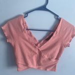 SheIn Criss Cross Pink Crop Top Photo 0