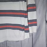 Tommy Hilfiger White Striped Nautical Preppy Long Sleeve Lightweight Sweater Photo 8