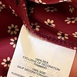 Madewell Silk Pajama Button Blouse Burgundy Red Daisy Floral Top Women’s Small Photo 3