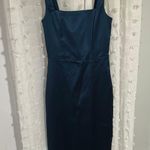 Abercrombie & Fitch Abercrombie midi navy sculpt satin dress Photo 1