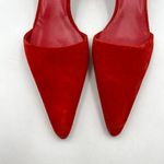 KHAITE Seville Suede d’Orsay Heels Red Pointy Toe Kitten Photo 1