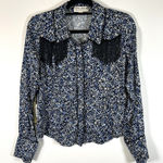 Idyllwind ‎ by Miranda Lambert Blue Long Sleeve Tassel Button Up Size Large Small Photo 0