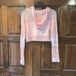 Pusheen Hot Topic  Active Crop Jacket Size Large Pink Mesh Hoodie Pullover Photo 1