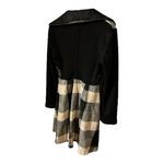 cesar arellanes Plaid Tie Waist Trench Coat Jacket Black Photo 6