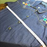 Vintage Western Country Cowgirl 80s Y2K Denim Shirt Jean Dress Gold Denim Retro Size XL Photo 9