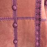 Y2K Vintage Mauve Pink Leather Patchwork Pieced Long Sleeve Top NWT size Medium Photo 3