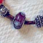 Pandora Authentic  Blue Flowers on for You Murano Glass Bead Purple 925 Photo 1