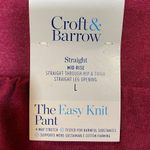 Croft & Barrow NWT ~ Berry Straight Leg Mid Rise Easy Knit Pants ~ Women's LARGE Photo 1