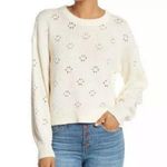 Madewell cream floral pointelle sweater Photo 0