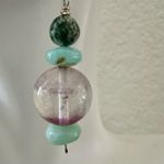 Green/blue/purple stone drop earrings Blue Photo 6