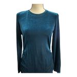 Calvin Klein  Teal Long Sleeve Velvet Side Ruched Sheath Dress Size 6 Photo 7