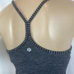Lululemon  Black & Gray Striped Sleeveless Athletic Sport Tank Top 4 Photo 3