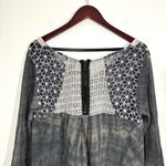 Aratta Silent Journey Sheer Gray Wash Embroidered Top Size M Photo 9