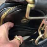 Unbranded‎ Black Vegan Leather Sling Bag Embroidered Strap Photo 2