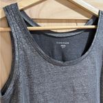 Eileen Fisher - Ash, Organic Linen Shimmer Silver-Tone Long Tank Top Photo 3