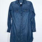 Merona  Blue Denim Button Front Shift Dress Size XS Photo 0