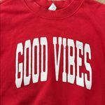 Old Navy  Red 'Good Vibes' Women's Crew Neck Sweater Photo 1