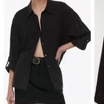 Babaton Aritzia  Serge Black Shirt Blouse Photo 1