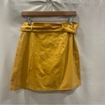 Sadie Love Mini Skirt Womens Size Large Yellow Gold Belt Tie Boho Preppy Simple Photo 2