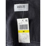 AGOLDE Black Denim Cropped Trucker Jacket Distressed Raw Hem Womens M Photo 7