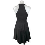 AQUA  Women's Black Sleeveless Halter Zip Mini A-line Fit & Flare Dress Size S Photo 2