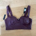 AFRM Koa Vegan Leather Crop Top in Port Royale Purple Photo 0