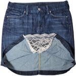 Citizens of Humanity Citizens‎ of Humanity Denim Mini Skirt Dark Wash Blue With Lace Detail Casual Photo 2