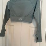 AYBL NWT  Reflex Seamless Long Sleeve Crop Active Workout Top Teal Sz Small Photo 10