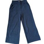AYR  Navy Blue Pima Cotton Blend Wide Leg Crop Pants Size XS XSmall Photo 0