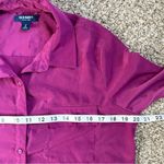 Old Navy 🦋 Fuschia Purple Button Down Long Sleeve Blouse Medium Office Photo 5