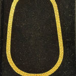 VTG Gold Flat Nugget Chain Necklace Fold Over Clasp 80’s Gold Photo 0