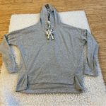 Moral Fiber  crop Top with hoodie Gray XL Lace up Front Low Front Long Back. Photo 6