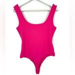 Naked Wardrobe  Raspberry Scoop‎ Neck High Cut Thong Bodysuit NWT Size L Photo 1