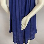 Handmade Tunic Mini Dress‎ Blue Floaty Diamond Pattern Ribbon Sleeveless Women Size M Photo 8