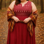 City Chic  Red Embroidered Sleeveless Maxi Dress Size‎ Large Boho Cottagecore Photo 0