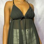 Vtg black flowy babydoll camisole lingerie top Photo 2