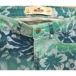 Hollister  Teal Blue Tropical Floral Print Low Rise Crop Jeggings Juniors 3 Y2K Photo 1